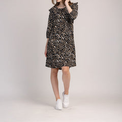 OLIA - DÁMSKÉ VZOROVANÉ ŠATY S 3/4 RUKÁVY