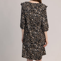 OLIA - DÁMSKÉ VZOROVANÉ ŠATY S 3/4 RUKÁVY