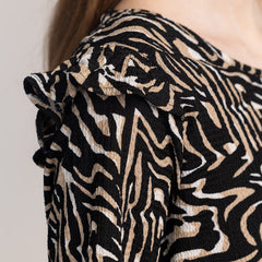 OLIA - DÁMSKÉ VZOROVANÉ ŠATY S 3/4 RUKÁVY