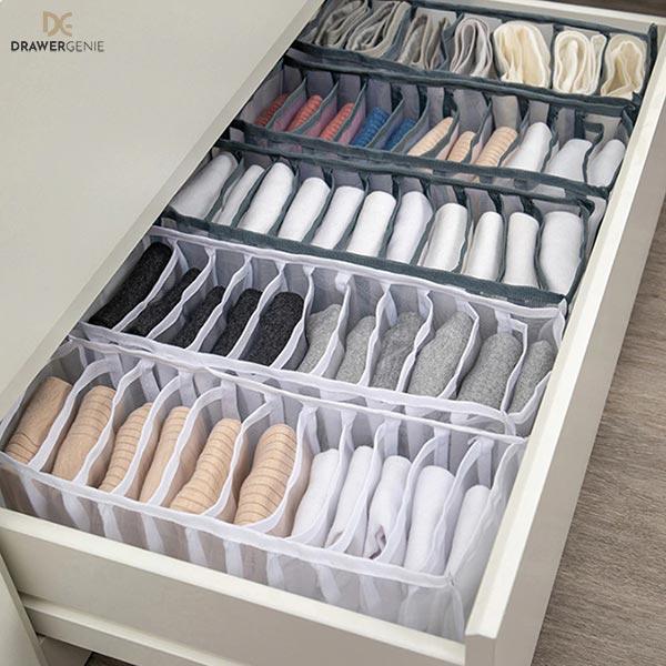 DRAWERGENIE® – 3-DÍLNÁ SADA ORGANIZÉRŮ DO ŠATNÍKU 1+1 ZDARMA