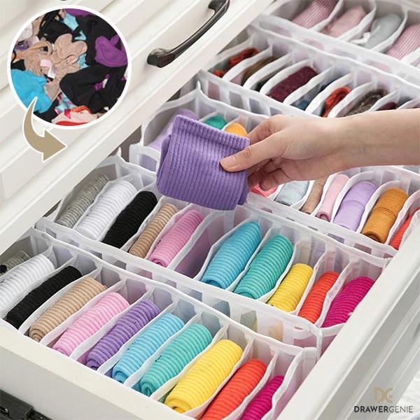 DRAWERGENIE® – 3-DÍLNÁ SADA ORGANIZÉRŮ DO ŠATNÍKU 1+1 ZDARMA